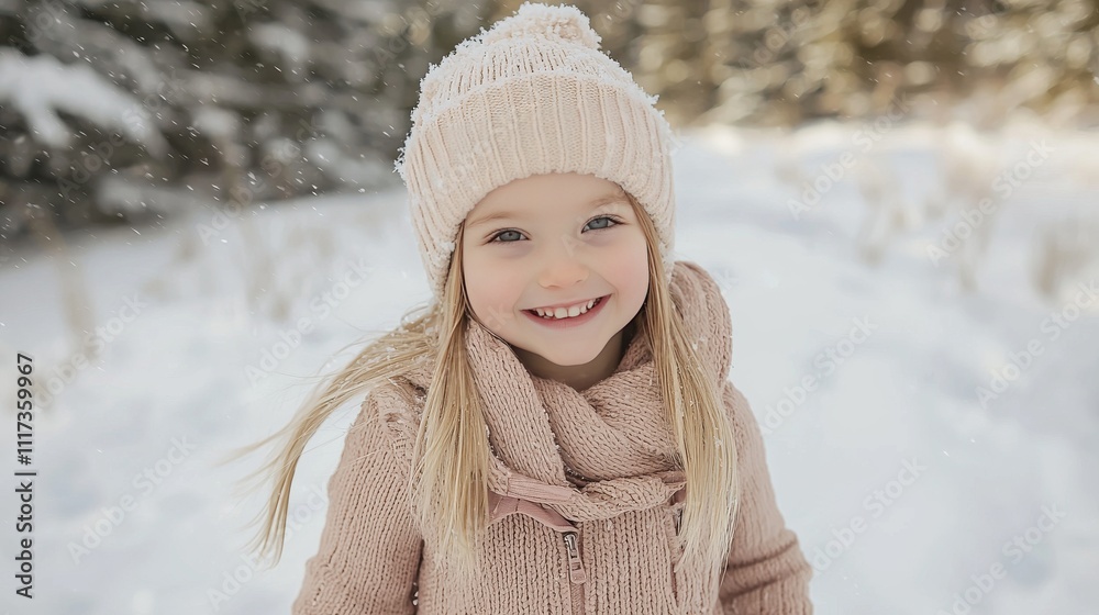 Winter Wonderland Fun Happy Girl Enjoying Snow in Nature's Beauty Outdoor Adventure Joyful Moments Close-Up View Winter Wonderland Fun Happy Girl Enjoying Snow in Nature's Beauty Outdoor Adventure Joyful Moments Close-Up View