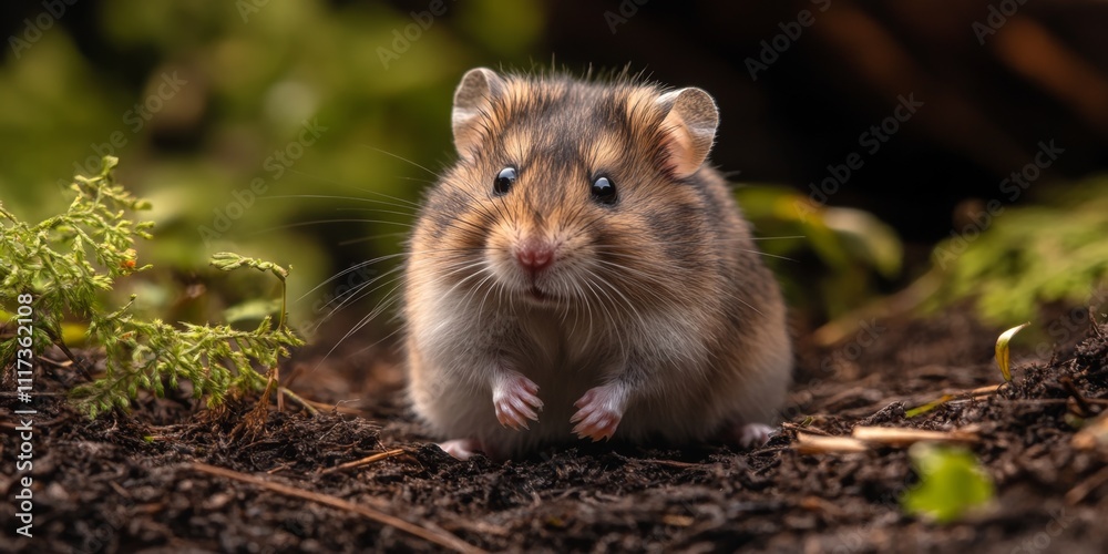 European hamster Cricetus cricetus in a natural setting, showcasing the unique features and behavior of the European hamster, a remarkable species known for its distinct characteristics. European hamster Cricetus cricetus in a natural setting, showcasing the unique features and behavior of the European hamster, a remarkable species known for its distinct characteristics.