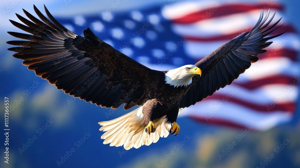 Obraz premium American Bald Eagle in Flight