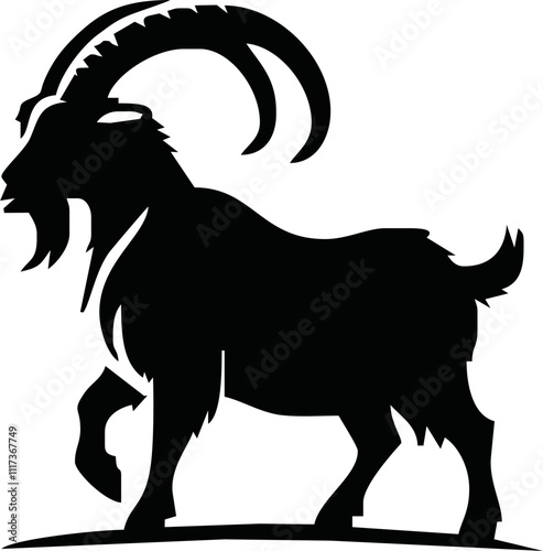 Goat silhouette icon symbol logo black design vector illustration