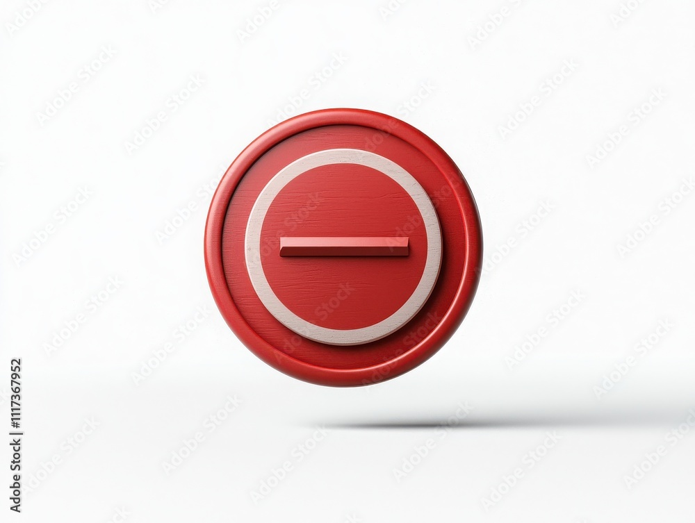 Floating red stop sign icon against clean white background graphic design minimalist environment visual concept for traffic awareness Floating red stop sign icon against clean white background graphic design minimalist environment visual concept for traffic awareness