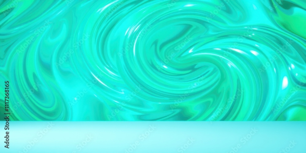 Abstract Turquoise Swirls with a Light Blue Platform for Product Display Abstract Turquoise Swirls with a Light Blue Platform for Product Display