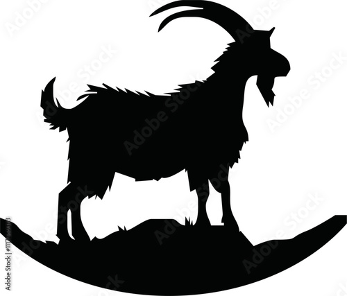 Goat silhouette icon symbol logo black design vector illustration