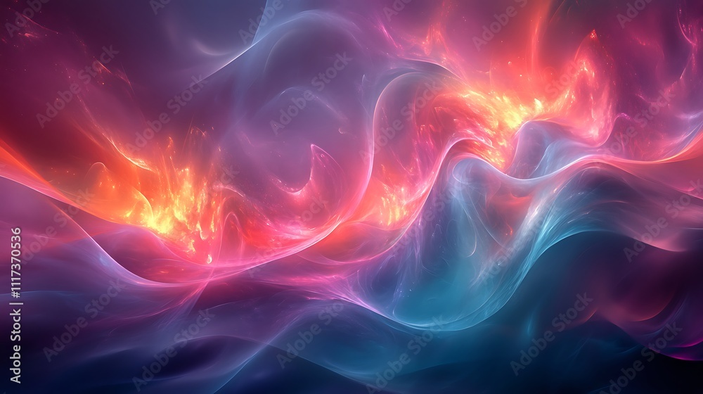 Fototapeta premium Abstract digital art ethereal colors and dynamic fluid motion