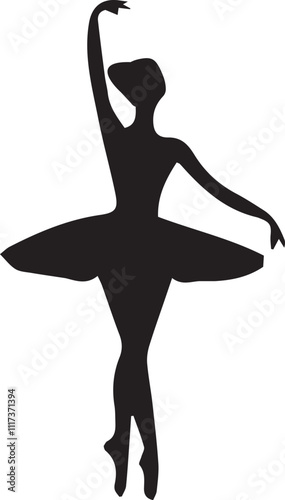 Beautiful ballet dancing Silhouettes dancer woman people female ballerina recital vector.