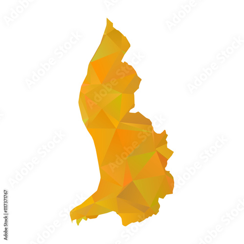 Map of Liechtenstein - Gold Geometric Rumpled Triangular , Polygonal Design For Your. Vector illustration eps 10.	
