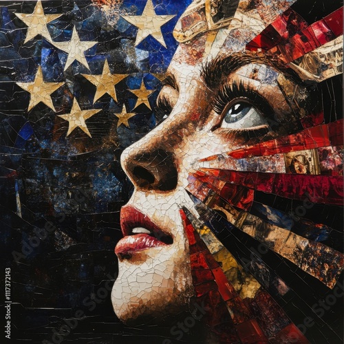 National Day of Reason Patriotic portrait with american flag theme celebrating freedom and independence