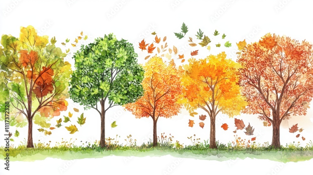 National Tree Week Celebrating the Vitality of Trees Vibrant autumn transition showcasing colorful seasonal changes in trees