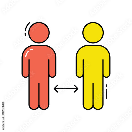 Social distancing vector icon