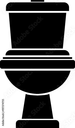 Toilet icon bowl sanitary clean silhouette ware vector bathroom in trendy black flat style. Bidet toilet flush WC icon for website design isolated on transparent background. furniture for bathroom.