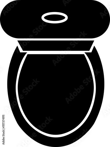 Toilet icon bowl sanitary clean silhouette ware vector bathroom in trendy black flat style. Bidet toilet flush WC icon for website design isolated on transparent background. furniture for bathroom.