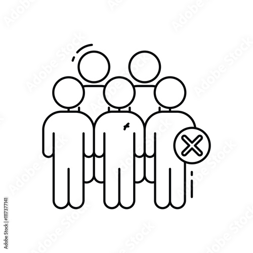 No crowds vector icon