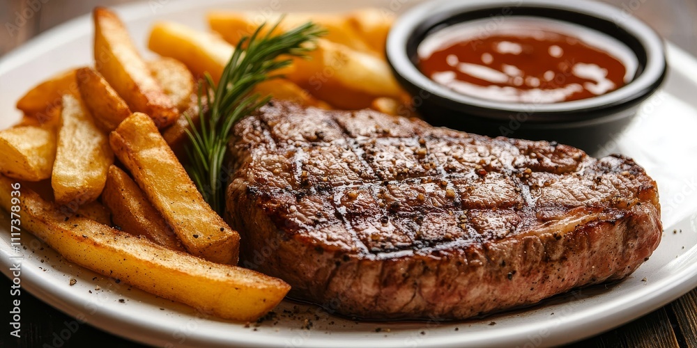 A delicious steak and chips meal served in a restaurant, showcasing the perfect combination of tender steak and crispy chips for a satisfying dining experience centered around steak and chips. A delicious steak and chips meal served in a restaurant, showcasing the perfect combination of tender steak and crispy chips for a satisfying dining experience centered around steak and chips.