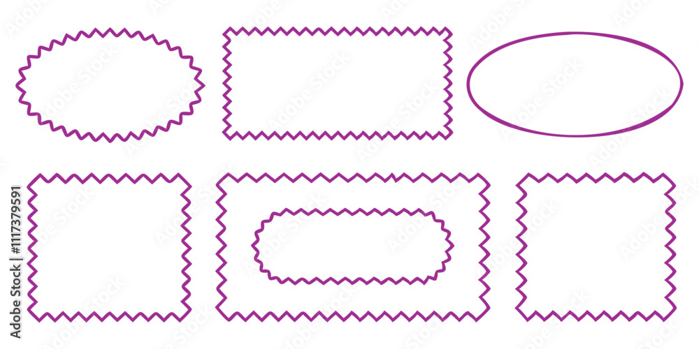 minimalistic squiggle frames with wavy and zigzag edges for contemporary design minimalistic squiggle frames with wavy and zigzag edges for contemporary design