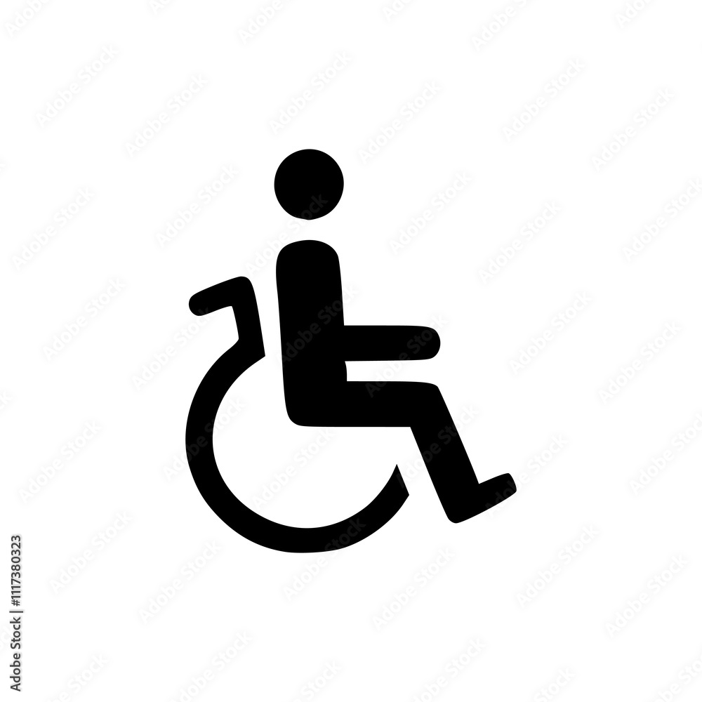 disabled person disability wheelchair icon logo vector illustration template design