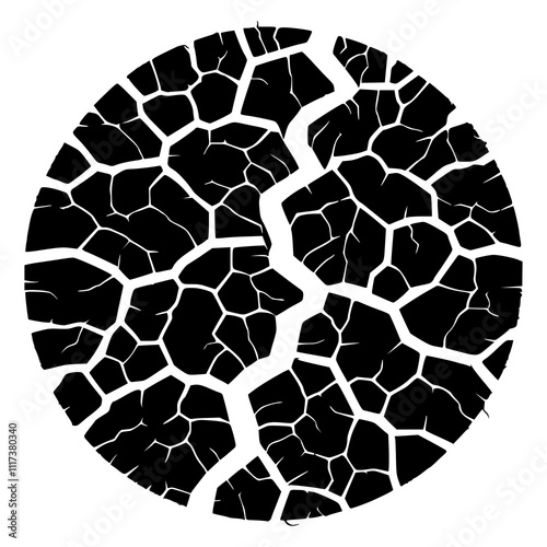 ground crack on land surface split damage fracture vector illustration template design