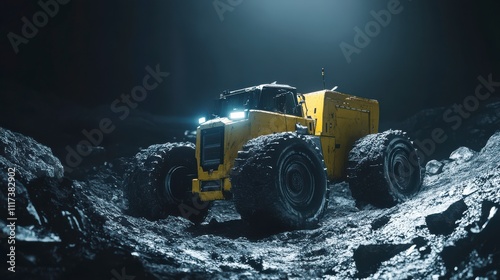Underwater Mining Equipment with Dramatic Lighting