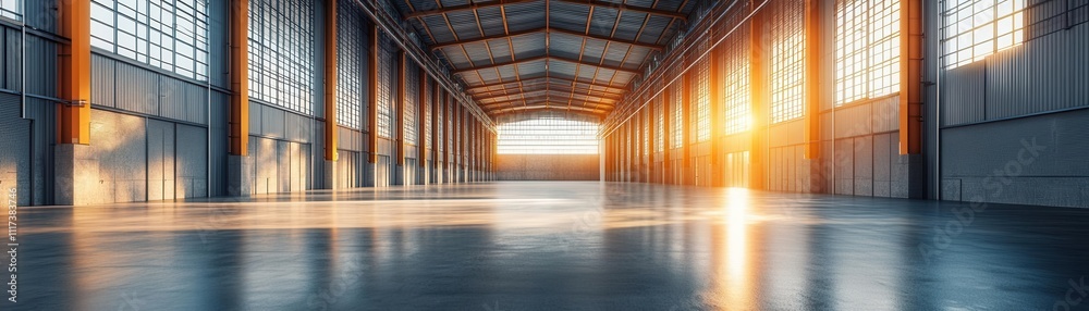Warehouse constructed with carbon-sequestering concrete, modern design and eco-friendly material Warehouse constructed with carbon-sequestering concrete, modern design and eco-friendly material