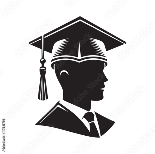 graduation Cap silhouette vector illustration