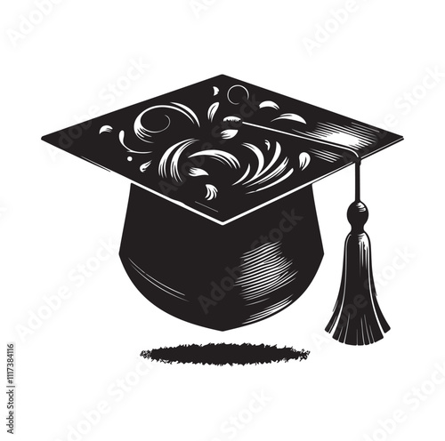 graduation Cap silhouette vector illustration