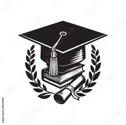 graduation Cap silhouette vector illustration