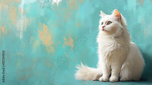 Cute puppy playing in a colorful studio adorable pet portrait bright environment whimsical viewpoint