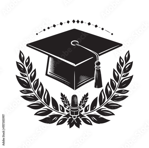 graduation Cap silhouette vector illustration