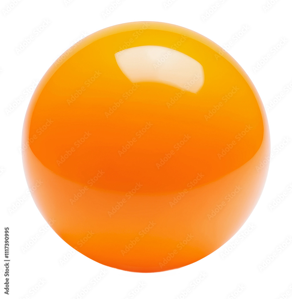 Bright orange glossy sphere on a white background, cut out - stock png. Bright orange glossy sphere on a white background, cut out - stock png.