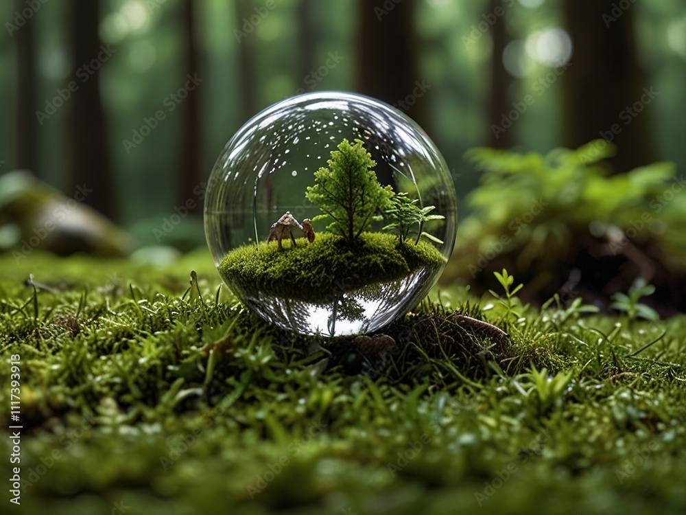 bubbles in the forest,water drops on a green grass bubbles in the forest,water drops on a green grass