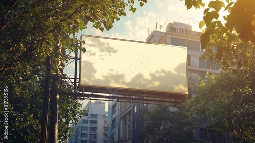 Wallpaper Mural blank billboard for outdoor advertising poster or blank billboard for advertising. afternoon time. HD Realistic. Torontodigital.ca