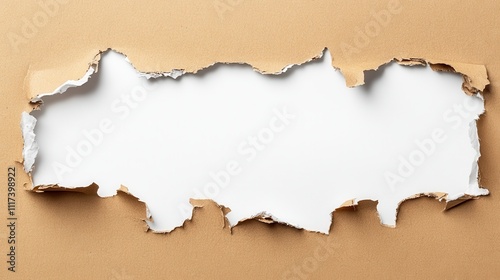 Torn cardboard background with space for text, blank template for designs