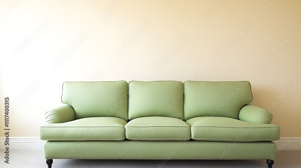 Modern Minimalist Green Sofa in Light Room Creating Spacious Contemporary Living Space Design : Generative AI Modern Minimalist Green Sofa in Light Room Creating Spacious Contemporary Living Space Design : Generative AI