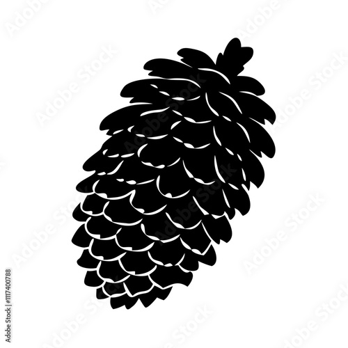 pinecone silhouette, christmas vector icon - silhouette vector art of pinecone, symbolizing holiday celebrations. christmas silhouette.