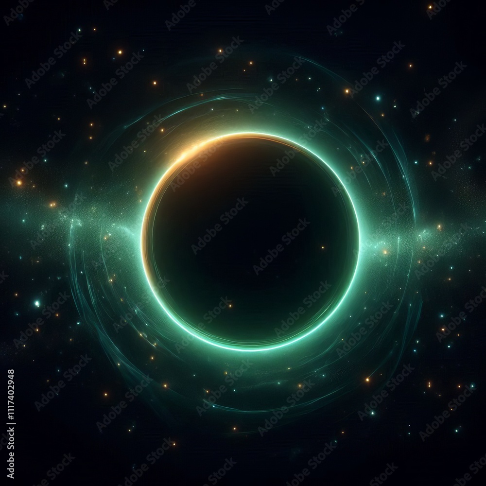 dark background with green neon glowing circles dark background with green neon glowing circles