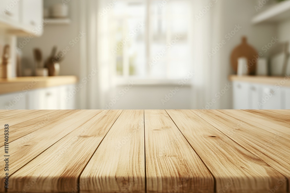 A wooden table in a bright kitchen setting, suggesting a warm, inviting atmosphere. A wooden table in a bright kitchen setting, suggesting a warm, inviting atmosphere.