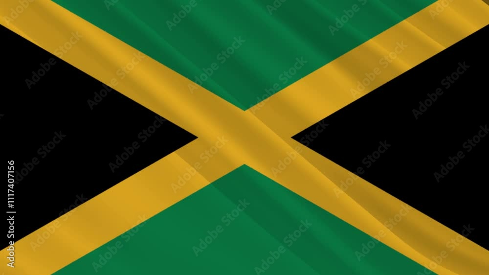 Jamaica Waving Flag, Motion Animation of Jamaica National Flag