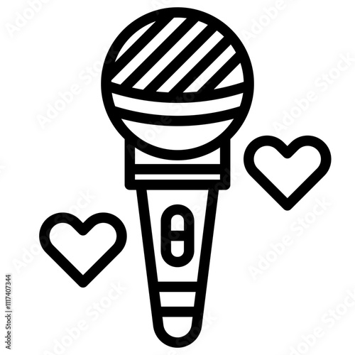 Microphone Vector Line Icon