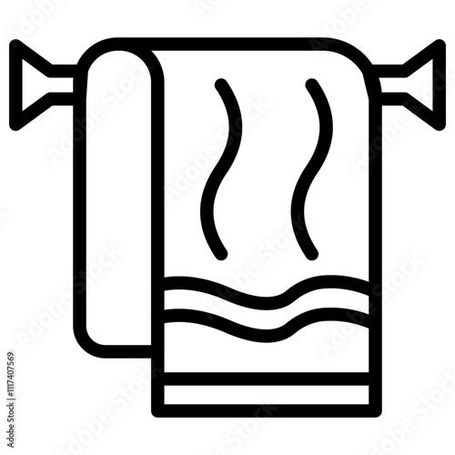 Towel Vector Line Icon
