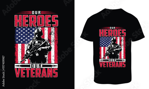 Veterans day t-shirt design and USA Soldier t shirt template
