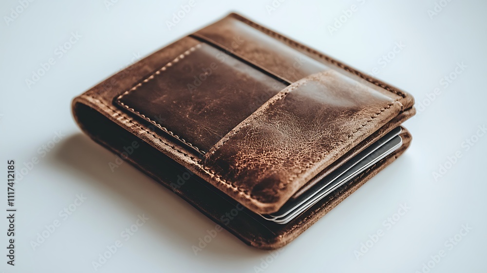 Brown Leather Wallet with Cards Inside Brown Leather Wallet with Cards Inside