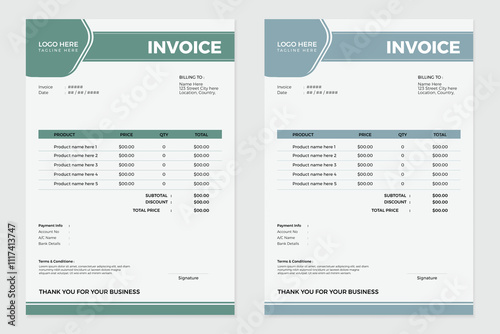 Simple Minimalistic Creative Invoice Template Design