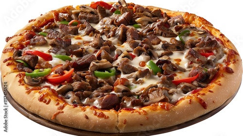 Philly cheesesteak pizza transparent background