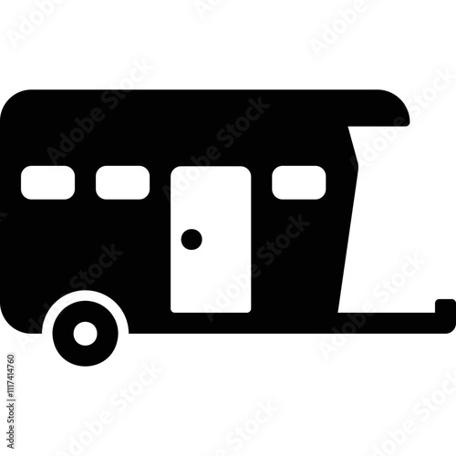 Simple vector icon house trailer