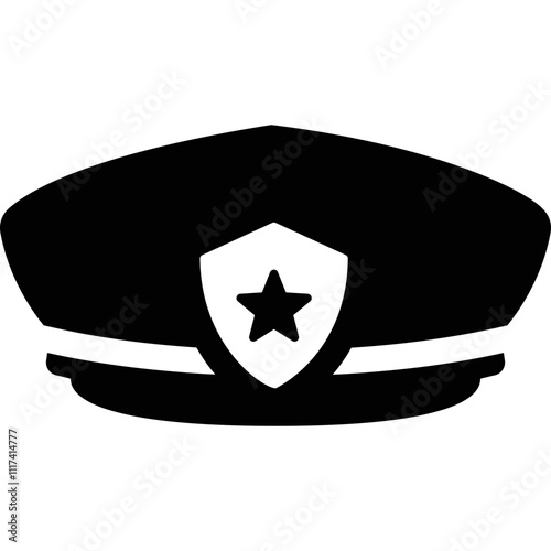 Simple vector icon police cap
