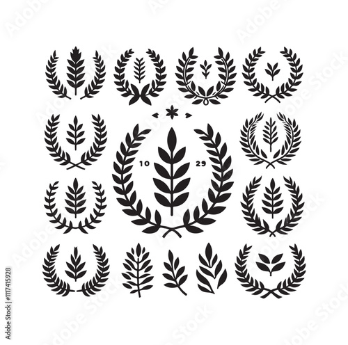 laurel sign silhouette illustration vector