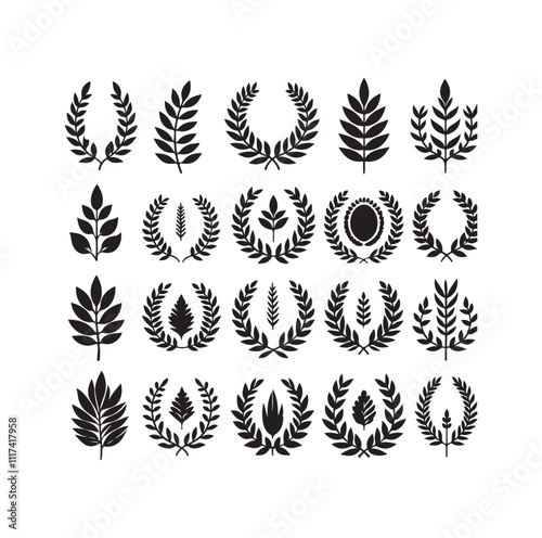 laurel sign silhouette illustration vector