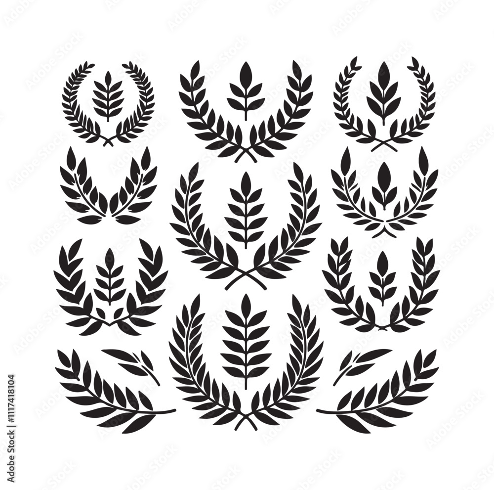 laurel sign silhouette illustration vector
