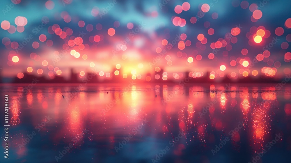 Breathtaking sunset reflection on the calm surface of a serene lake creating a mesmerizing display of vibrant glowing lights that dance across the water s surface Breathtaking sunset reflection on the calm surface of a serene lake creating a mesmerizing display of vibrant glowing lights that dance across the water s surface