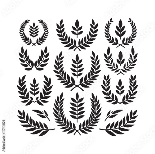 laurel sign silhouette illustration vector