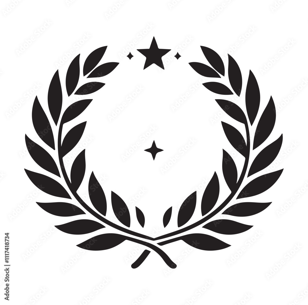 laurel sign silhouette illustration vector laurel sign silhouette illustration vector